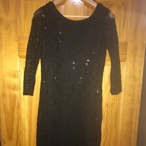 Black Sequin Bodycon Dress